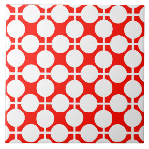 red and white polka dot and check pattern is fa tile
