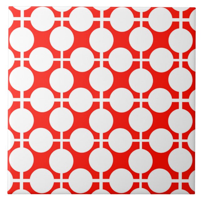 red and white polka dot and check pattern is fa tile (Front)