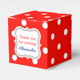 Red and white polka dot modern glamour cute favour box