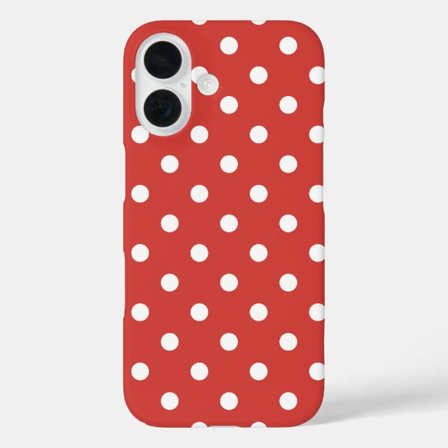 Red and White Polka Dot Pattern Case-Mate iPhone Case (Back)