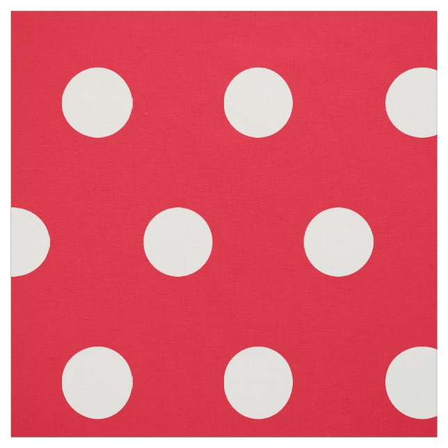 Red and white polka dot pattern fabric | Customise (Swatch)