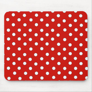 Red and White Polka Dot Pattern Mouse Mat