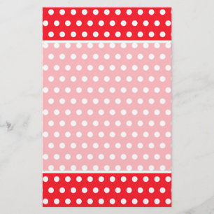 Red and White Polka Dot Pattern. Spotty.