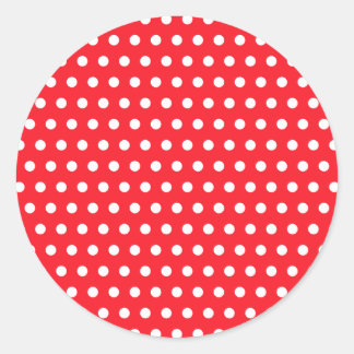Red and White Polka Dot Pattern. Spotty. Classic Round Sticker