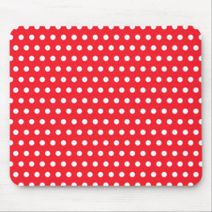 Red and White Polka Dot Pattern. Spotty. Mouse Mat