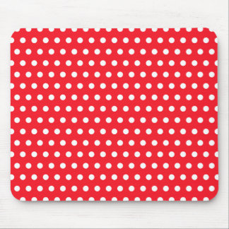 Red and White Polka Dot Pattern. Spotty. Mouse Mat