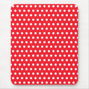 Red and White Polka Dot Pattern. Spotty. Mouse Mat