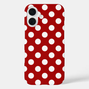 Red and white Polka Dot pattern, super sweet, mode iPhone 16 Case