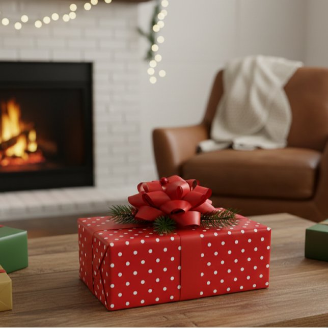 Red and White Polka Dot Wrapping Paper (Creator Uploaded)