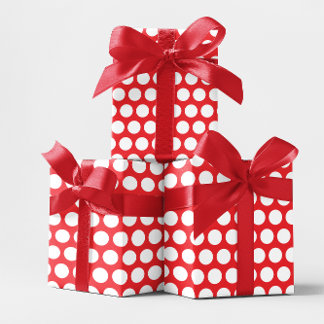 Red and White Polka Dot Wrapping Paper Sheet