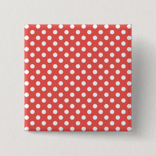 Red and White Polka Dots 15 Cm Square Badge