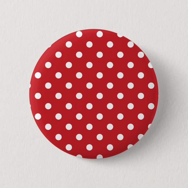 Red and White Polka Dots 6 Cm Round Badge (Front)