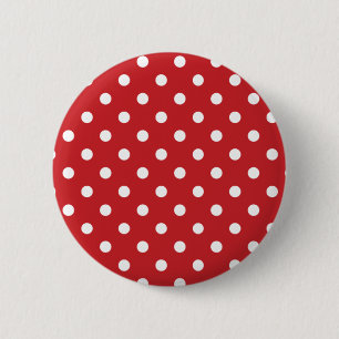 Red and White Polka Dots 6 Cm Round Badge