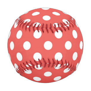 Red and White Polka Dots Baseball