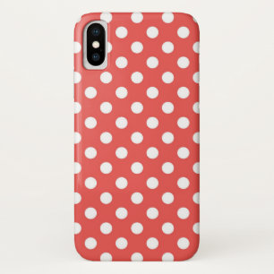 Red and White Polka Dots iPhone X Case