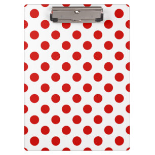 Red and white polka dots clipboard