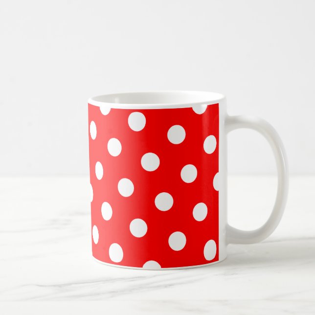 Red and White Polka Dots Coffee Mug (Right)