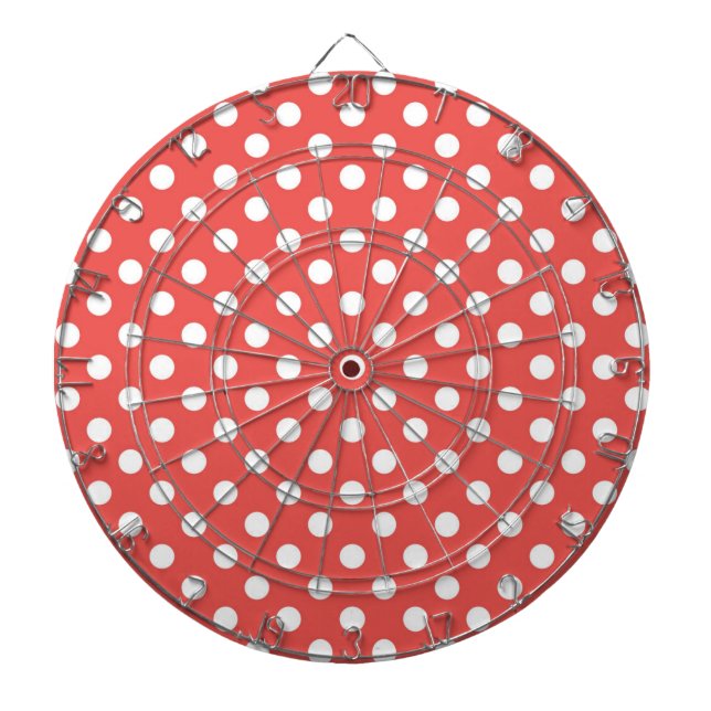 Red and White Polka Dots Dartboard (Front)