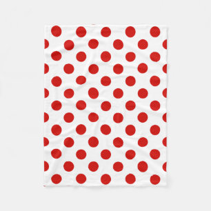 Red and white polka dots fleece blanket