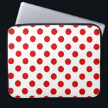 Red and white polka dots laptop sleeve<br><div class="desc">Red and white polka dots</div>