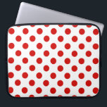Red and white polka dots laptop sleeve<br><div class="desc">Red and white polka dots</div>