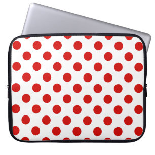 Red and white polka dots laptop sleeve
