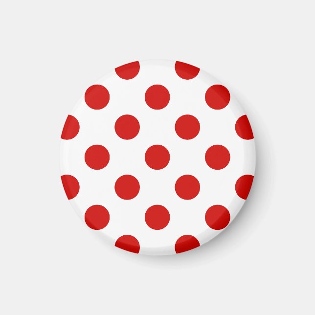 Red and white polka dots magnet (Front)
