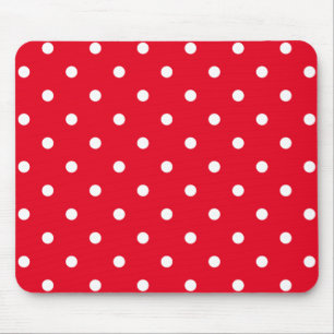 Red and White Polka Dots Mouse Mat
