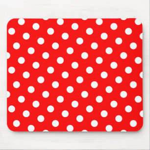 Red and White Polka Dots Mouse Mat