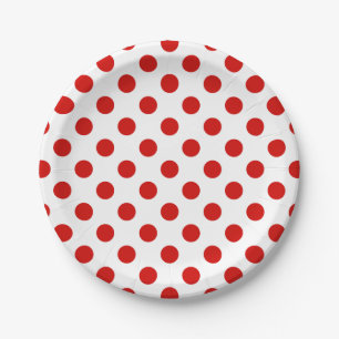 Red and white polka dots paper plate