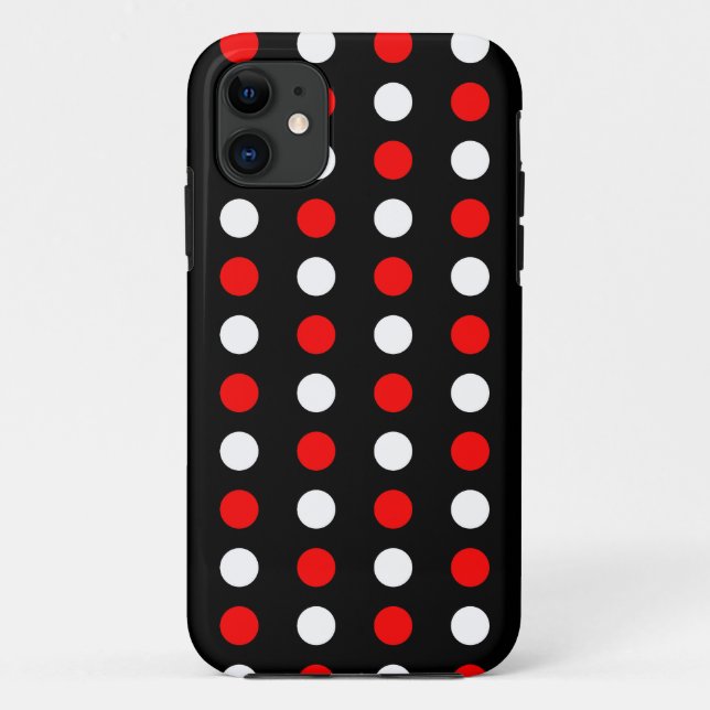 Red and white polka dots pattern Case-Mate iPhone case (Back)