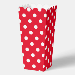 Red and white polka dots pattern custom popcorn favour box