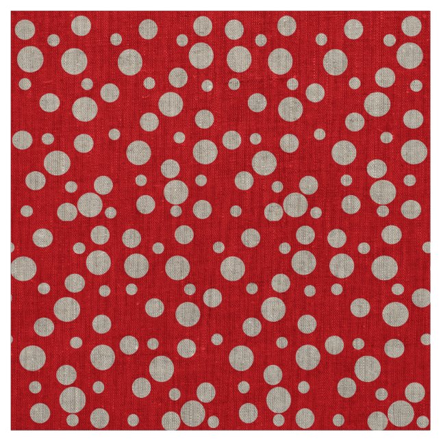Red and White Polka Dots Pattern Fabric (Swatch)
