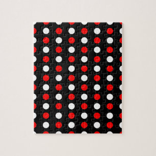 Red and white polka dots pattern jigsaw puzzle