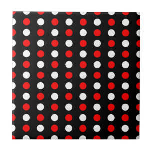Red and white polka dots pattern tile