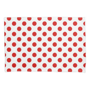 Red and white polka dots pillowcase