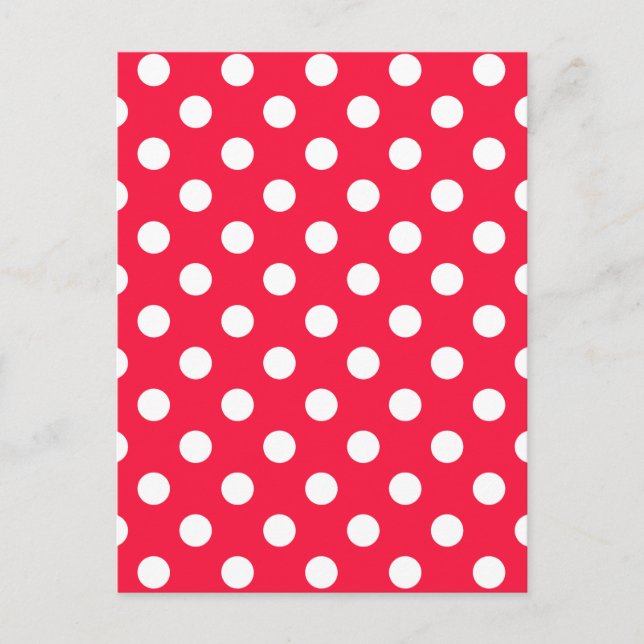 Red and white polka dots postcard (Front)