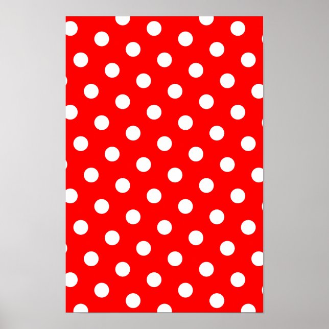 Red and White Polka Dots Poster (Front)