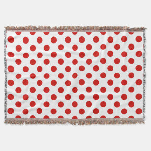 Red and white polka dots throw blanket