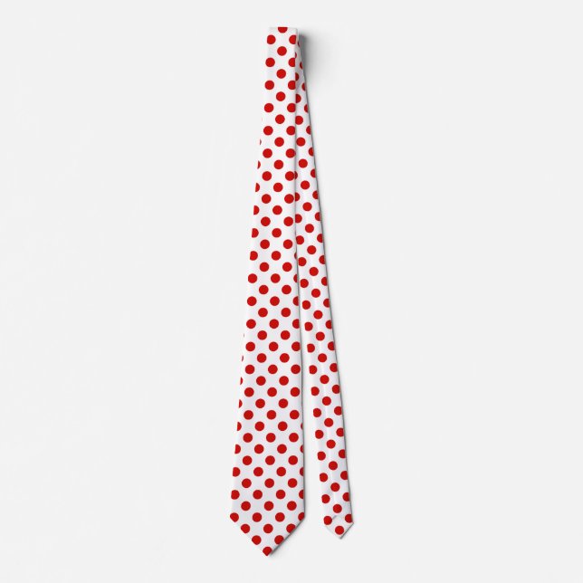 Red and white polka dots tie (Front)