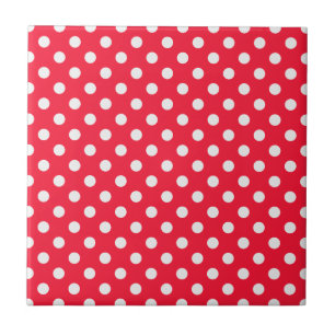 Red and White Polka Dots Tile