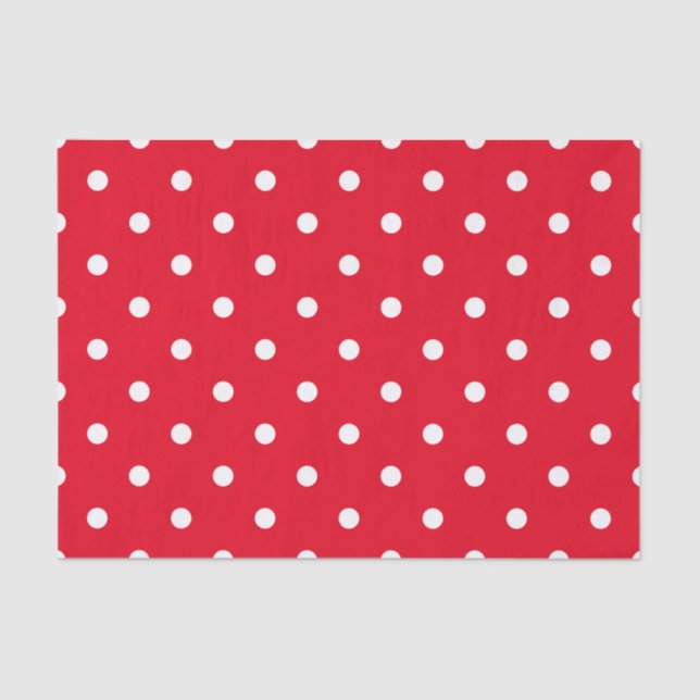 Red and White Polka Dots Tissue Paper (Front)
