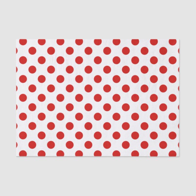 Red and white polka dots tissue paper (Front)