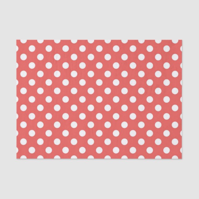 Red and White Polka Dots Tissue Paper (Front)