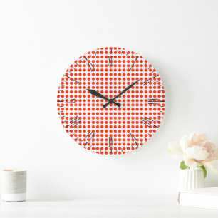 Red And White Polka Dots, Wall Clock
