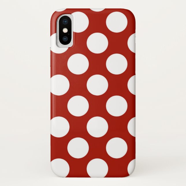 Red and White Polkadot Case-Mate iPhone Case (Back)