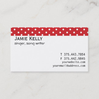 Red and White Polkadot Heaven Business Card