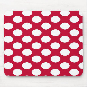 Red and White Polkadots Mousepad