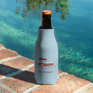 Red and White Pontoon Boat Personalised Bottle Cooler