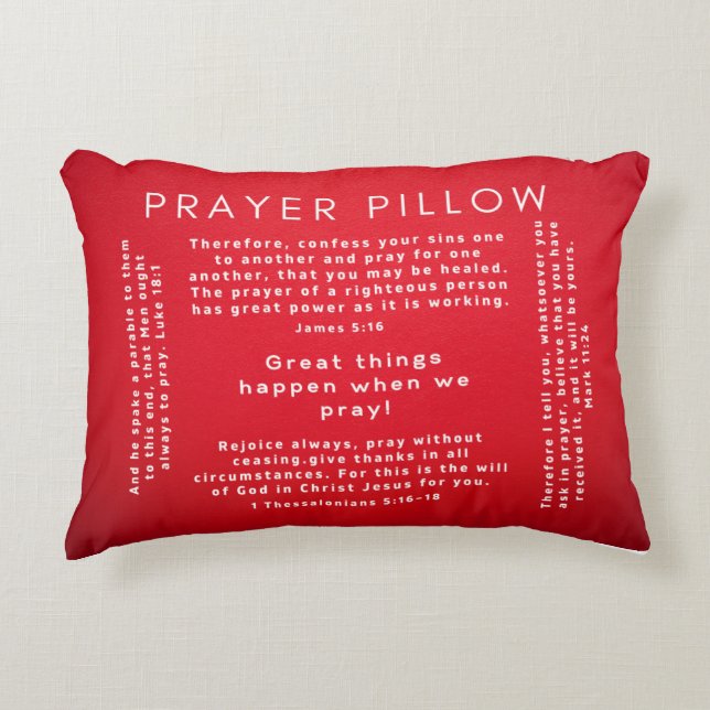 Red and White Prayer Pillow (Front)